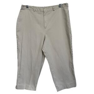 Briggs New York Women’s Khaki Stone High Rise Cropped Trouser Capris Size 16